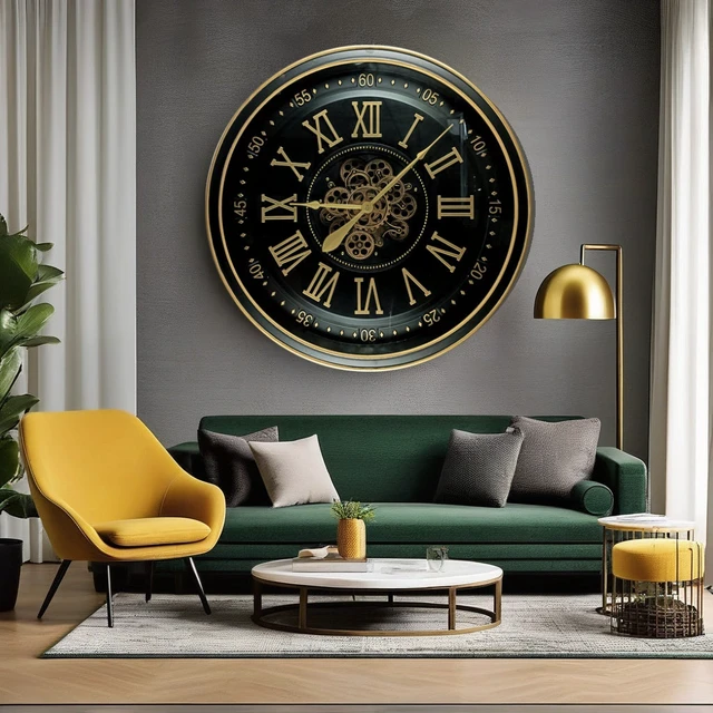 Alt view image 6 of 6 - IRELAND LINE WALL CLOCK ROUND 32 INCH "GALWAY" BLACK-ANTIQUE