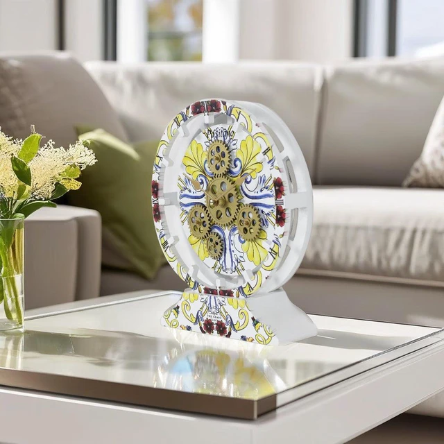 Alt view image 2 of 6 - ITALY LINE DESK CLOCK ROUND (HYBRID WALL) 10 INCH POSITANO