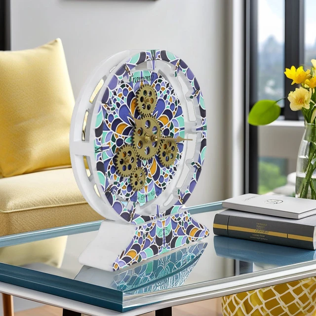 Alt view image 2 of 6 - ITALY LINE DESK CLOCK ROUND (HYBRID WALL) 10 INCH TRAMONTI