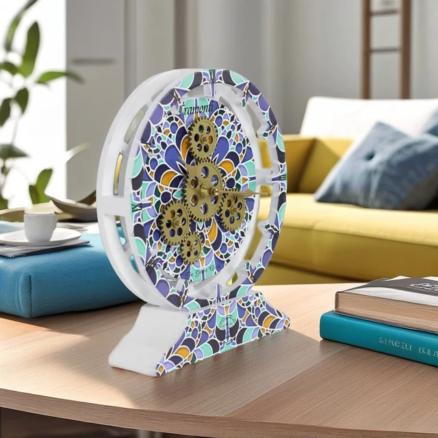 Alt view image 4 of 6 - ITALY LINE DESK CLOCK ROUND (HYBRID WALL) 10 INCH TRAMONTI