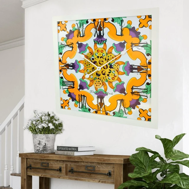 Alt view image 3 of 4 - ITALY LINE WALL CLOCK SQUARE 24 INCH VIETRI