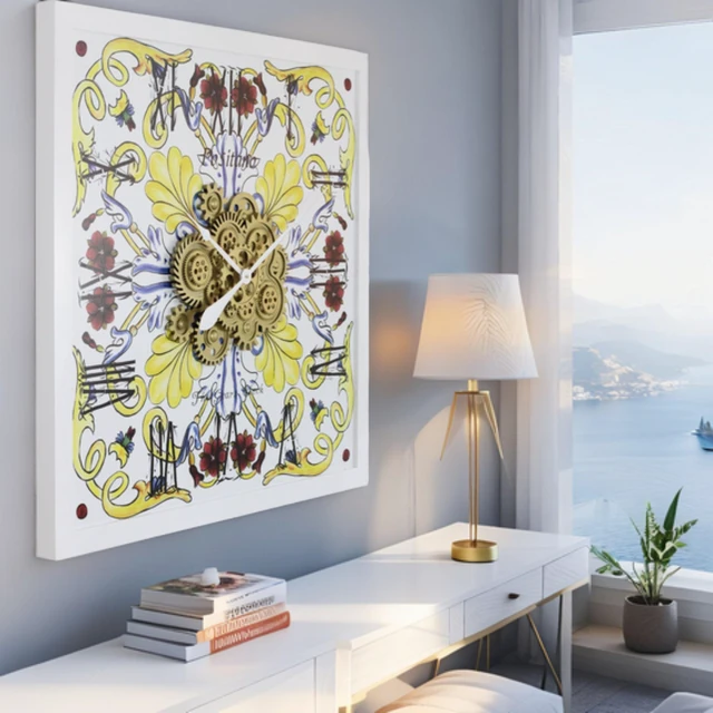 Alt view image 6 of 6 - ITALY LINE WALL CLOCK SQUARE 36 INCH POSITANO