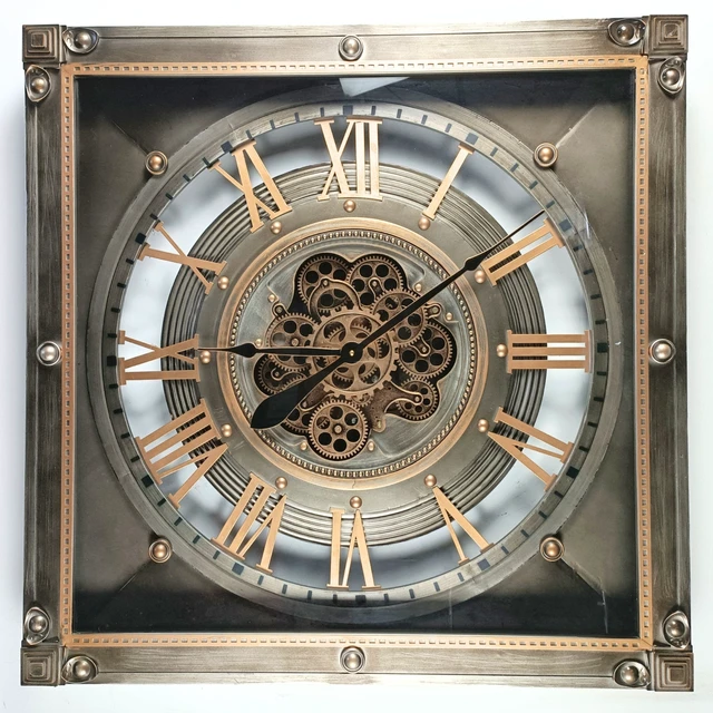 Alt view image 3 of 6 - LUXEMBOURG LINE WALL CLOCK SQUARE 32 INCH "BIRKELT" BRONZE-ANTIQUE