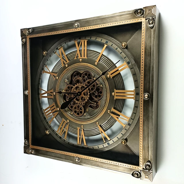 Alt view image 5 of 6 - LUXEMBOURG LINE WALL CLOCK SQUARE 32 INCH "BIRKELT" BRONZE-ANTIQUE
