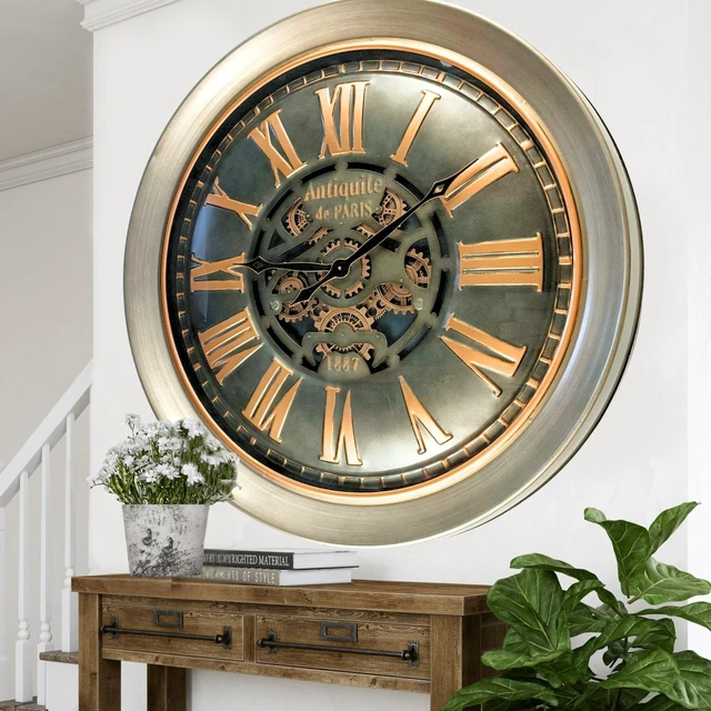 Main image of LUXEMBOURG LINE WALL CLOCK ROUND 40 INCH "BUURGLAATZ" BRONZE-ANTIQUE