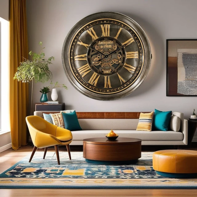 Alt view image 3 of 6 - LUXEMBOURG LINE WALL CLOCK ROUND 40 INCH "BUURGLAATZ" BRONZE-ANTIQUE