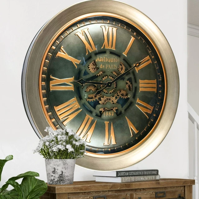 Alt view image 4 of 6 - LUXEMBOURG LINE WALL CLOCK ROUND 40 INCH "BUURGLAATZ" BRONZE-ANTIQUE