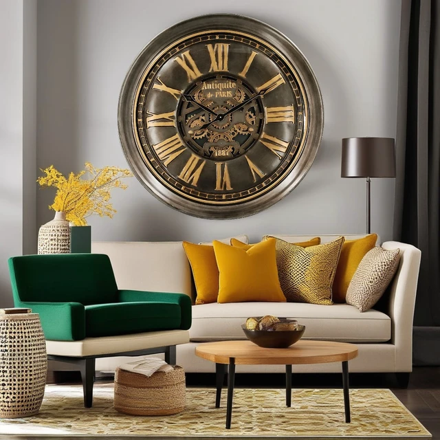 Alt view image 5 of 6 - LUXEMBOURG LINE WALL CLOCK ROUND 40 INCH "BUURGLAATZ" BRONZE-ANTIQUE