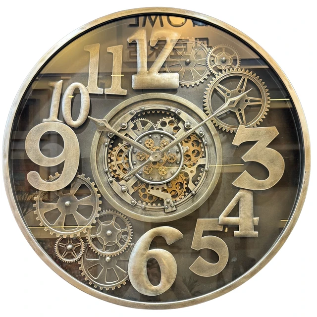 Alt view image 2 of 6 - MONACO LINE WALL CLOCK ROUND 40 INCH "FONTVIELLE" BRONZE-BRASS