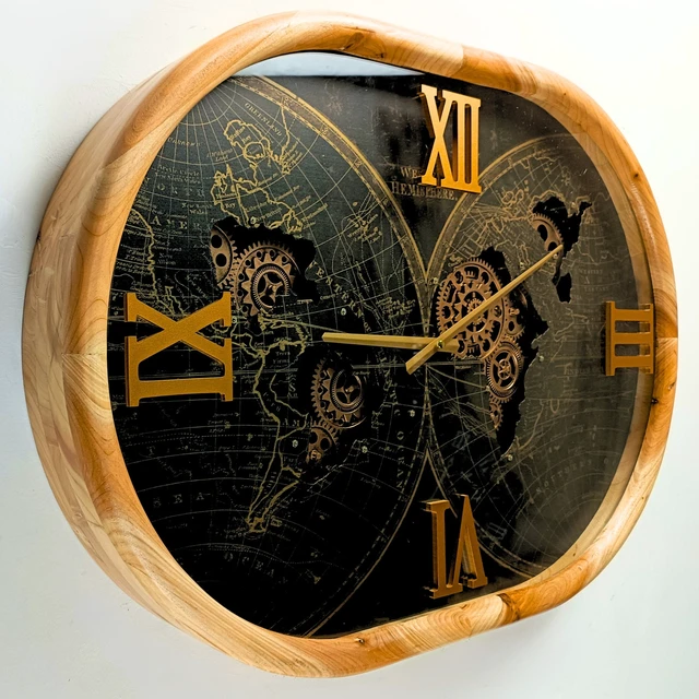 Alt view image 6 of 6 - PORTUGAL LINE WALL CLOCK OVAL 27 INCH "LISBON" WOOD-BLACK