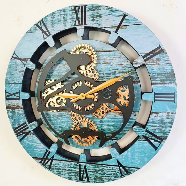 Alt view image 3 of 6 - CANADA LINE WALL CLOCK ROUND 24 INCH AQUA GREEN