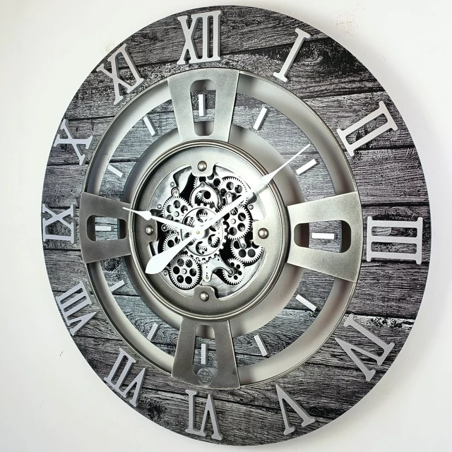 Alt view image 6 of 6 - ENGLAND LINE WALL CLOCK ROUND 36 INCH CARBON GREY