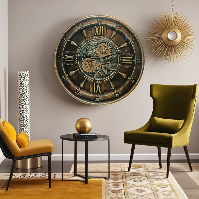 Alt view image 4 of 6 - IRELAND LINE WALL CLOCK ROUND 24 INCH "WATERFORD" DARK-BRONZE