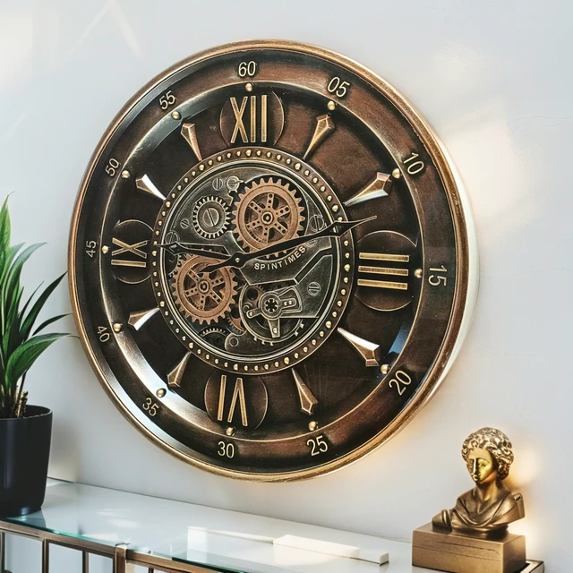 Alt view image 2 of 6 - IRELAND LINE WALL CLOCK ROUND 24 INCH "WATERFORD" DARK-BRONZE