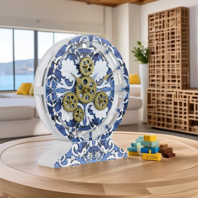 Alt view image 2 of 6 - ITALY LINE DESK CLOCK ROUND (HYBRID WALL) 10 INCH CETARA