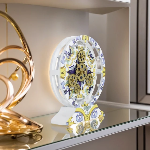 Alt view image 2 of 6 - ITALY LINE DESK CLOCK ROUND (HYBRID WALL) 10 INCH PRAIANO