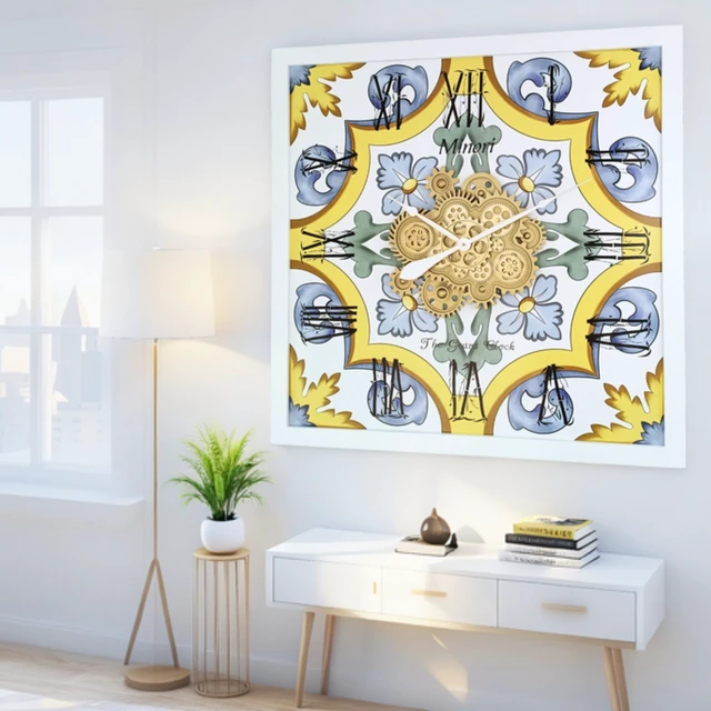Alt view image 6 of 6 - ITALY LINE WALL CLOCK SQUARE 36 INCH MINORI