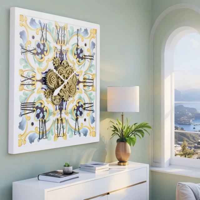 Alt view image 2 of 6 - ITALY LINE WALL CLOCK SQUARE 36 INCH PRAIANO