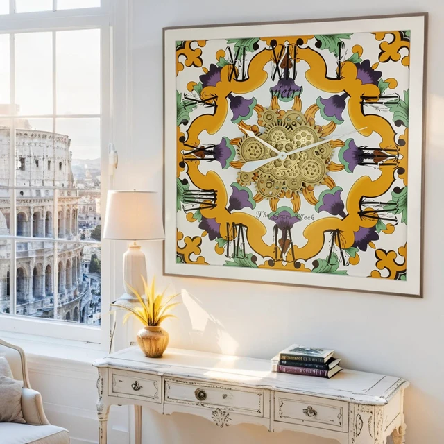Alt view image 5 of 6 - ITALY LINE WALL CLOCK SQUARE 36 INCH VIETRI