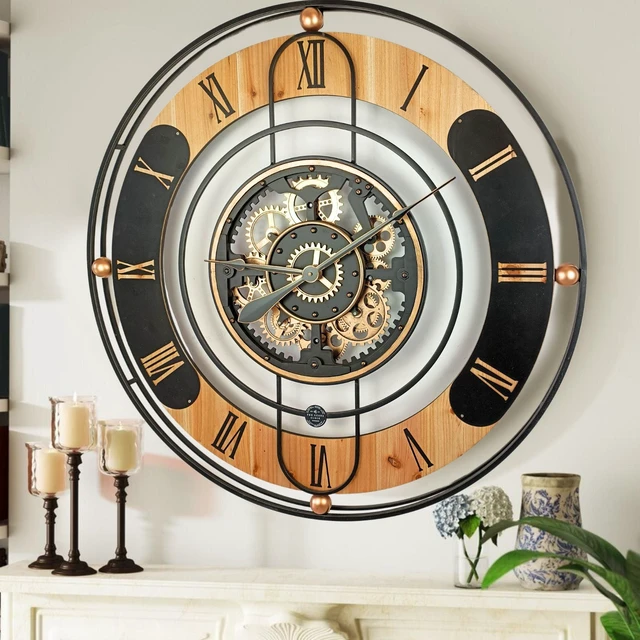 Main image of SWITZERLAND LINE WALL CLOCK ROUND 36 INCH BLACK