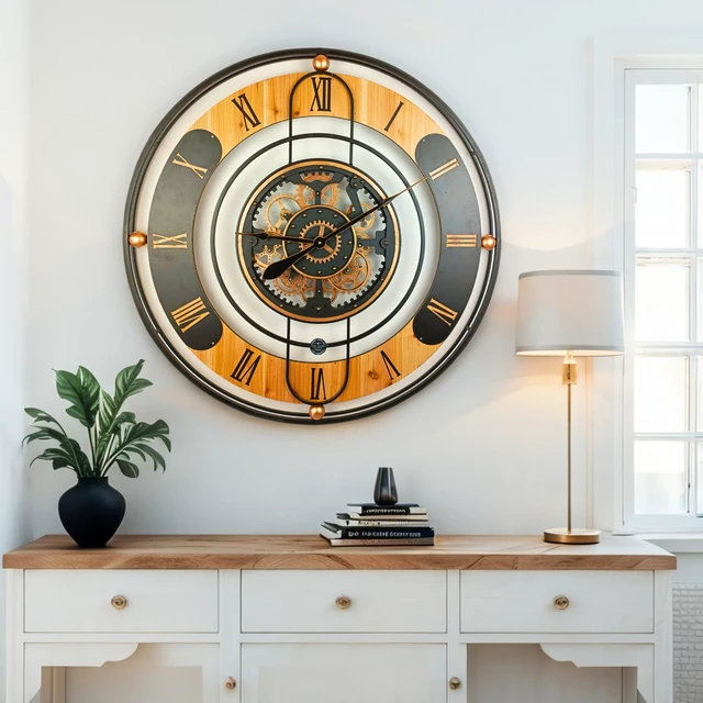 Alt view image 2 of 6 - SWITZERLAND LINE WALL CLOCK ROUND 36 INCH BLACK
