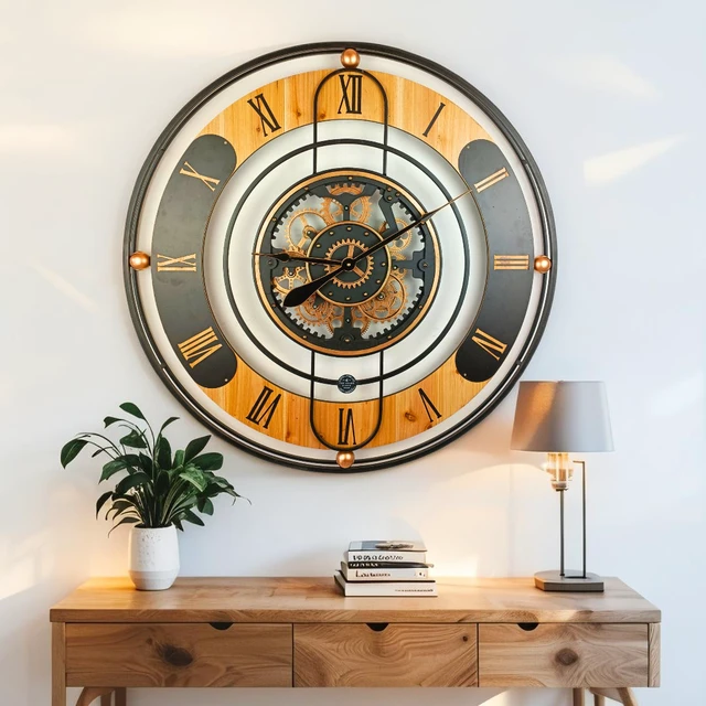 Alt view image 5 of 6 - SWITZERLAND LINE WALL CLOCK ROUND 36 INCH BLACK