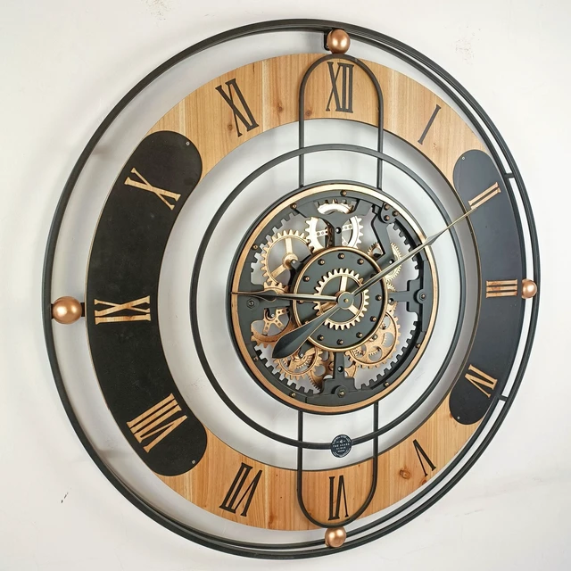 Alt view image 6 of 6 - SWITZERLAND LINE WALL CLOCK ROUND 36 INCH BLACK