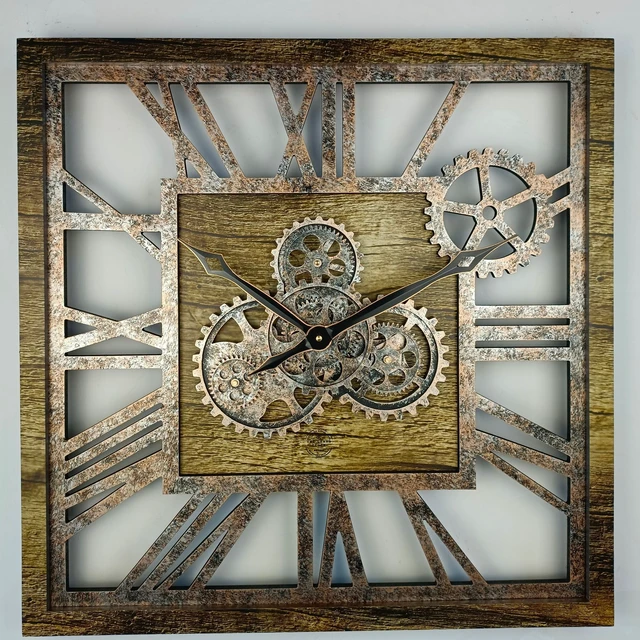 Alt view image 2 of 6 - AMERICA LINE WALL CLOCK SQUARE 24 INCH GOLD ANTIQUE