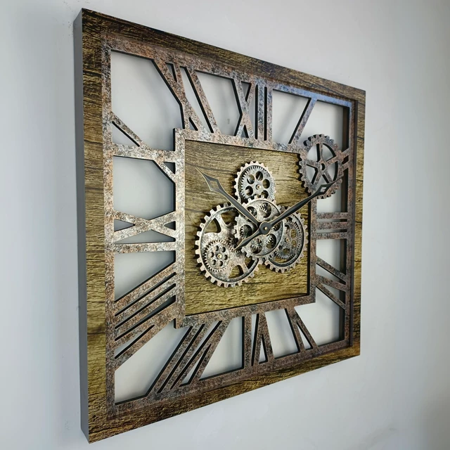 Alt view image 3 of 6 - AMERICA LINE WALL CLOCK SQUARE 24 INCH GOLD ANTIQUE