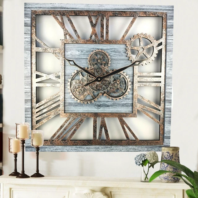 Main image of AMERICA LINE WALL CLOCK SQUARE 24 INCH SILVER GREY