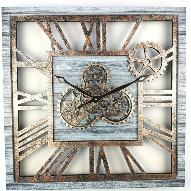 Alt view image 2 of 6 - AMERICA LINE WALL CLOCK SQUARE 24 INCH SILVER GREY