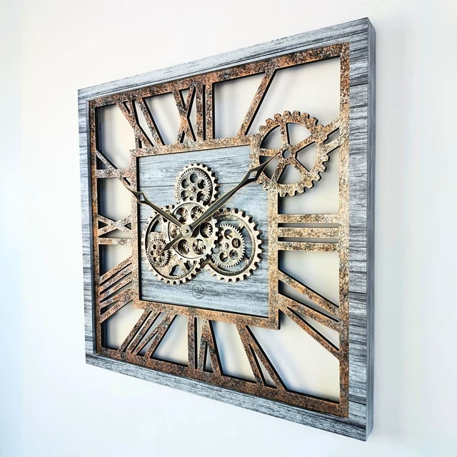Alt view image 6 of 6 - AMERICA LINE WALL CLOCK SQUARE 24 INCH SILVER GREY