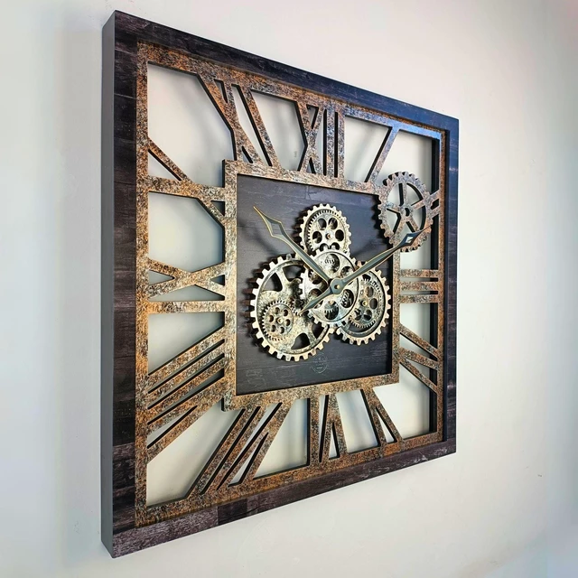 Alt view image 4 of 6 - AMERICA LINE WALL CLOCK SQUARE 24 INCH VINTAGE BLACK