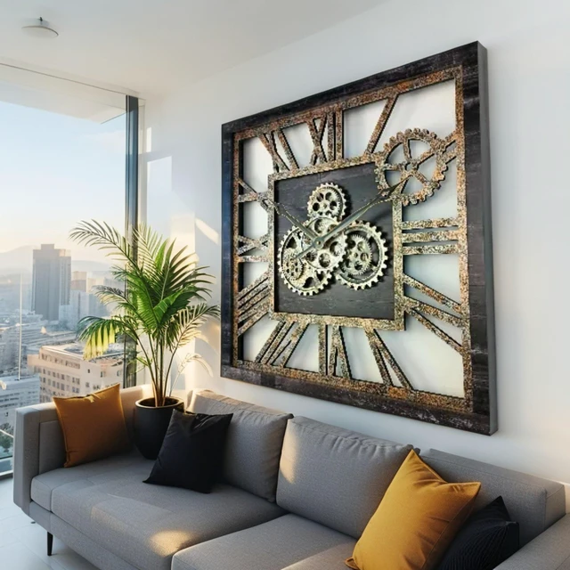 Alt view image 5 of 6 - AMERICA LINE WALL CLOCK SQUARE 24 INCH VINTAGE BLACK