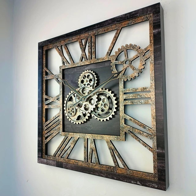 Alt view image 6 of 6 - AMERICA LINE WALL CLOCK SQUARE 24 INCH VINTAGE BLACK