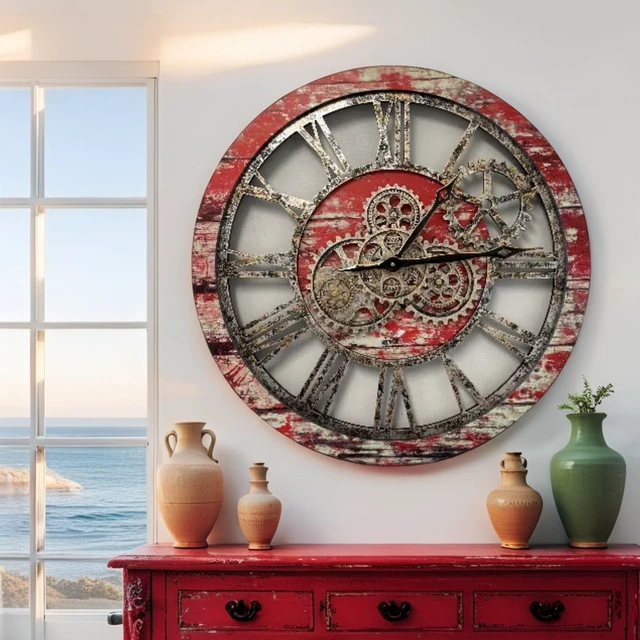 Alt view image 2 of 6 - AMERICA LINE WALL CLOCK ROUND 24 INCH RED LAVA