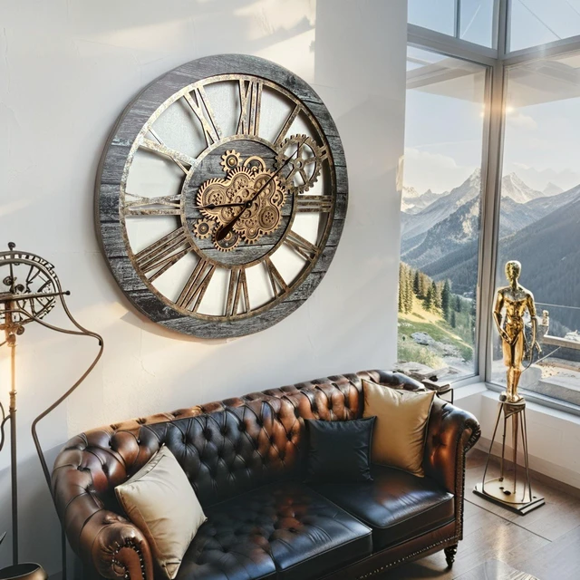 Alt view image 6 of 6 - AMERICA LINE WALL CLOCK ROUND 36 INCH CARBON GREY