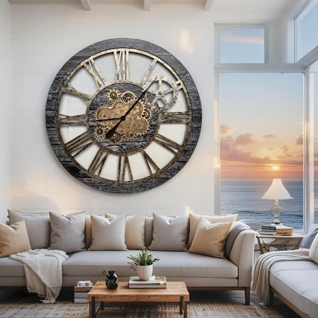 Alt view image 2 of 6 - AMERICA LINE WALL CLOCK ROUND 36 INCH CARBON GREY