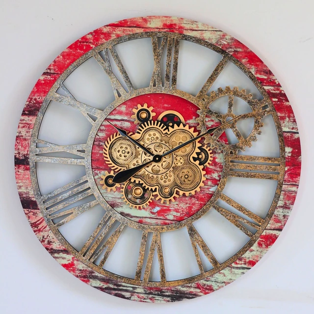 Alt view image 3 of 6 - AMERICA LINE WALL CLOCK ROUND 36 INCH RED LAVA