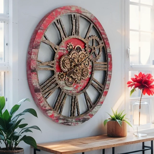 Alt view image 4 of 6 - AMERICA LINE WALL CLOCK ROUND 36 INCH RED LAVA