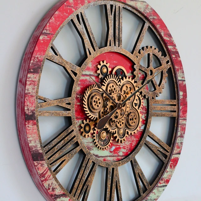 Alt view image 6 of 6 - AMERICA LINE WALL CLOCK ROUND 36 INCH RED LAVA
