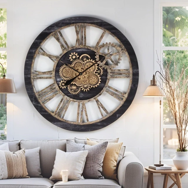 Alt view image 3 of 6 - AMERICA LINE WALL CLOCK ROUND 36 INCH VINTAGE BLACK