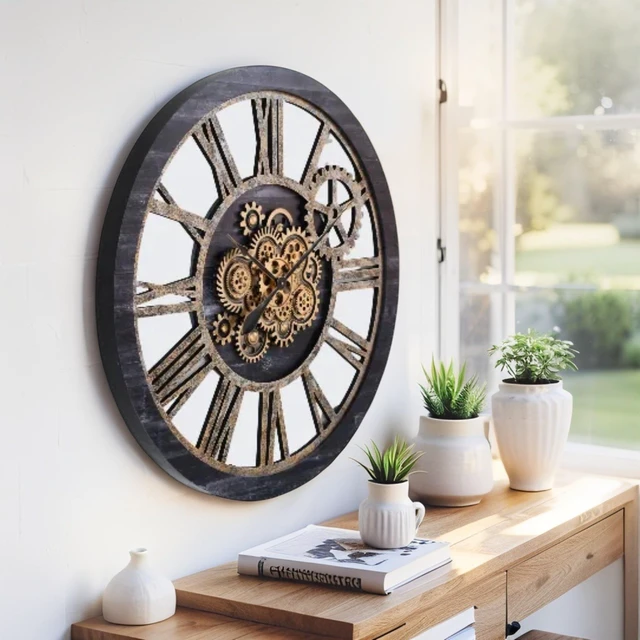 Alt view image 4 of 6 - AMERICA LINE WALL CLOCK ROUND 36 INCH VINTAGE BLACK