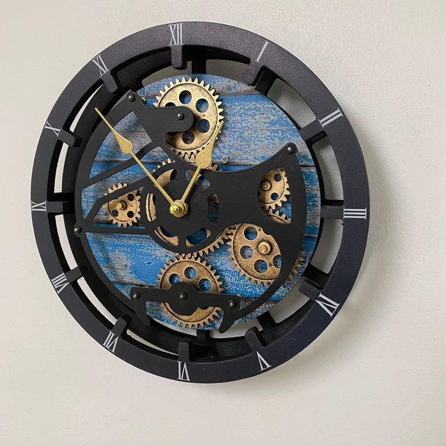 Main image of CANADA LINE MANTEL CLOCK ROUND (HYBRID WALL) 16 INCH OCEAN BLUE