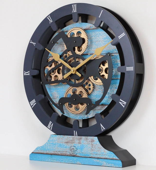 Alt view image 5 of 6 - CANADA LINE MANTEL CLOCK ROUND (HYBRID WALL) 16 INCH OCEAN BLUE
