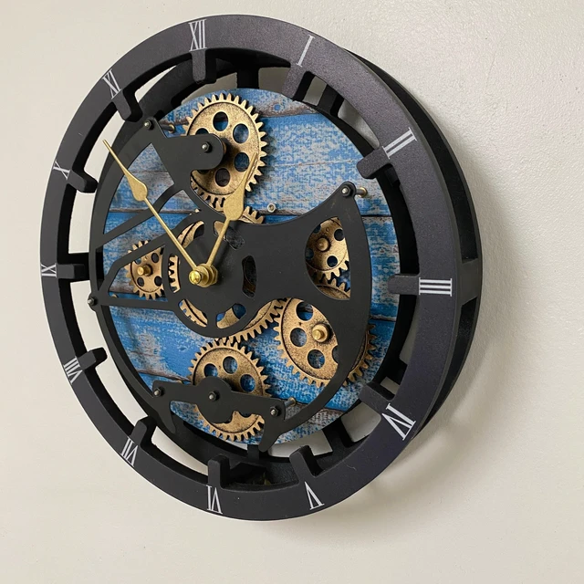 Alt view image 4 of 6 - CANADA LINE MANTEL CLOCK ROUND (HYBRID WALL) 16 INCH OCEAN BLUE