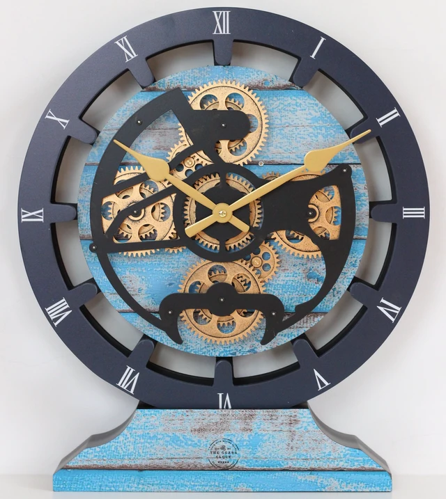 Alt view image 3 of 6 - CANADA LINE MANTEL CLOCK ROUND (HYBRID WALL) 16 INCH OCEAN BLUE