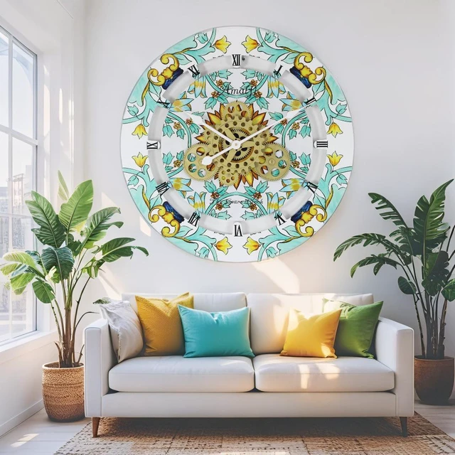 Alt view image 6 of 6 - ITALY LINE WALL CLOCK ROUND 24 INCH AMALFI
