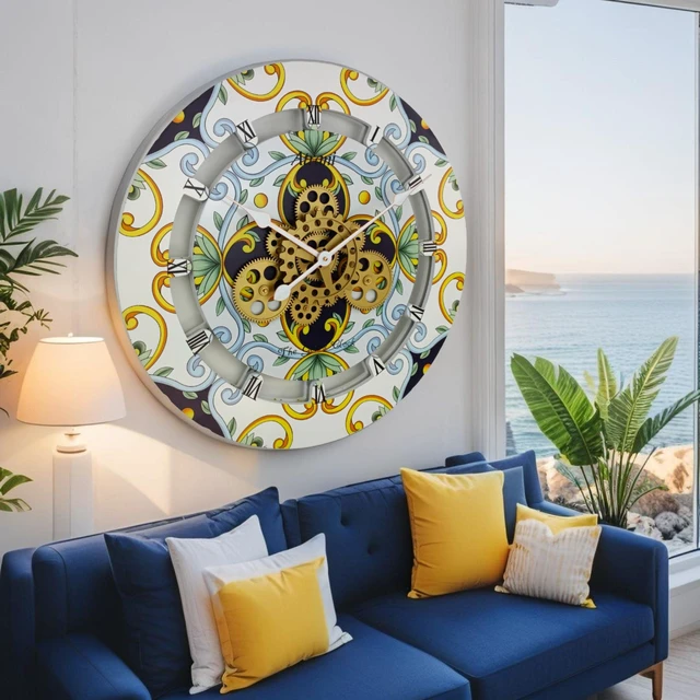 Alt view image 6 of 6 - ITALY LINE WALL CLOCK ROUND 24 INCH ATRANI