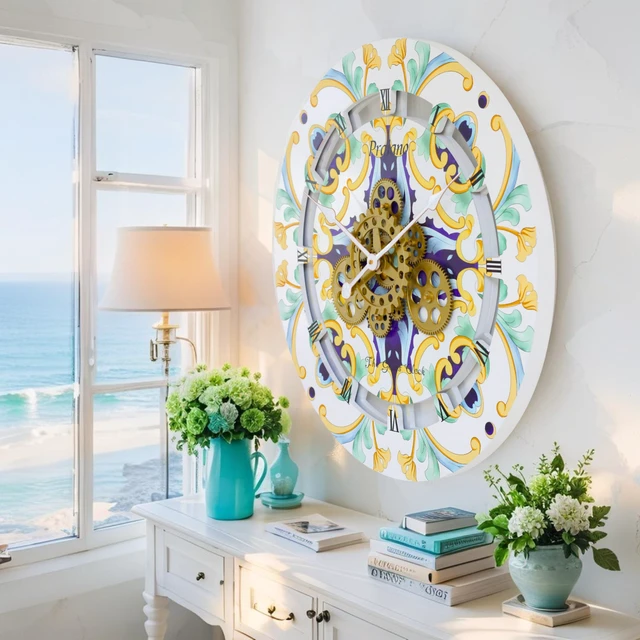 Alt view image 3 of 6 - ITALY LINE WALL CLOCK ROUND 24 INCH PRAIANO